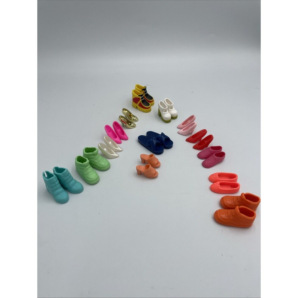 Barbie Doll Shoes High Heel Stilettos Ken Mules Flats Clog Lot Of 14 Mary Kate